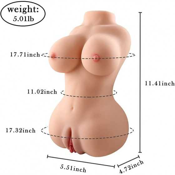 Realistic Sex Doll for Men Male Masturbator Toy Torso Pocket Pussy Pussycats Hands-Free 2 in 1 Adult Sex Toy for Men 5LBS…