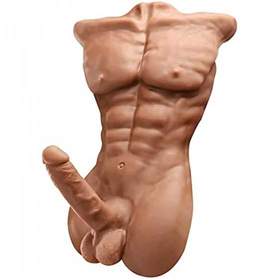 Sex Doll with Male Torso Half-Body,Sexpower 16.9lb Sex Doll with Flexible Dildo for Women, Gay Sex Doll with Tight Anal Hole ,Un