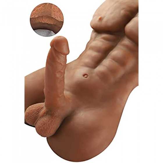 Sex Doll with Male Torso Half-Body,Sexpower 16.9lb Sex Doll with Flexible Dildo for Women, Gay Sex Doll with Tight Anal Hole ,Un