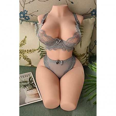 Sex Doll Male Masturbator Stroker with Big Boobs, Jaspik Female Torso Love Doll  Pussy Ass w/ Tight Vaginal Anal and 3D Breast, Realistic Adult Sex Toy for Men Masturbation, 18.3 LB