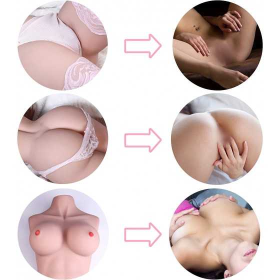 Life Size Sex Doll Male Masturbator for Men with Realistic Big Boobs Pussy Ass Butt, Female Torso Body Doll Adult Love Doll with