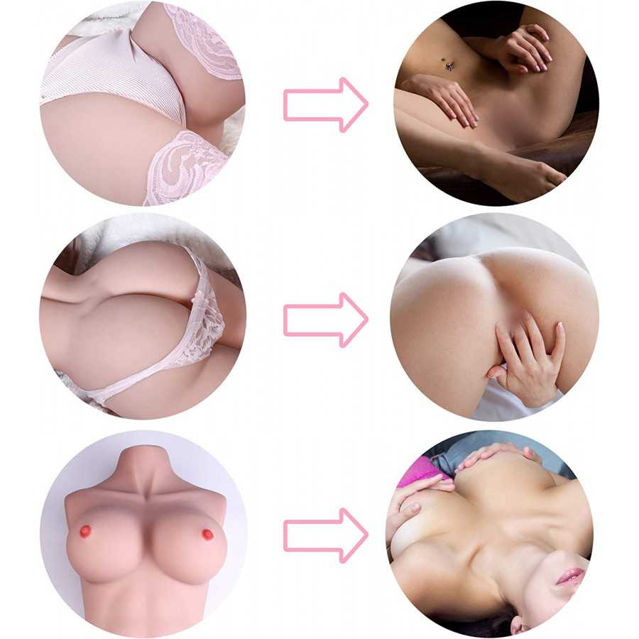 Life Size Sex Doll Male Masturbator for Men with Realistic Big Boobs Pussy Ass Butt, Female Torso Body Doll Adult Love Doll with