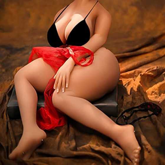Fat Sex Doll for Men Tan Skin Adult Real Torso Love Dolls with Flexible Metal Skeleton Lifelike TPE Solid Big Boobs Realistic Se