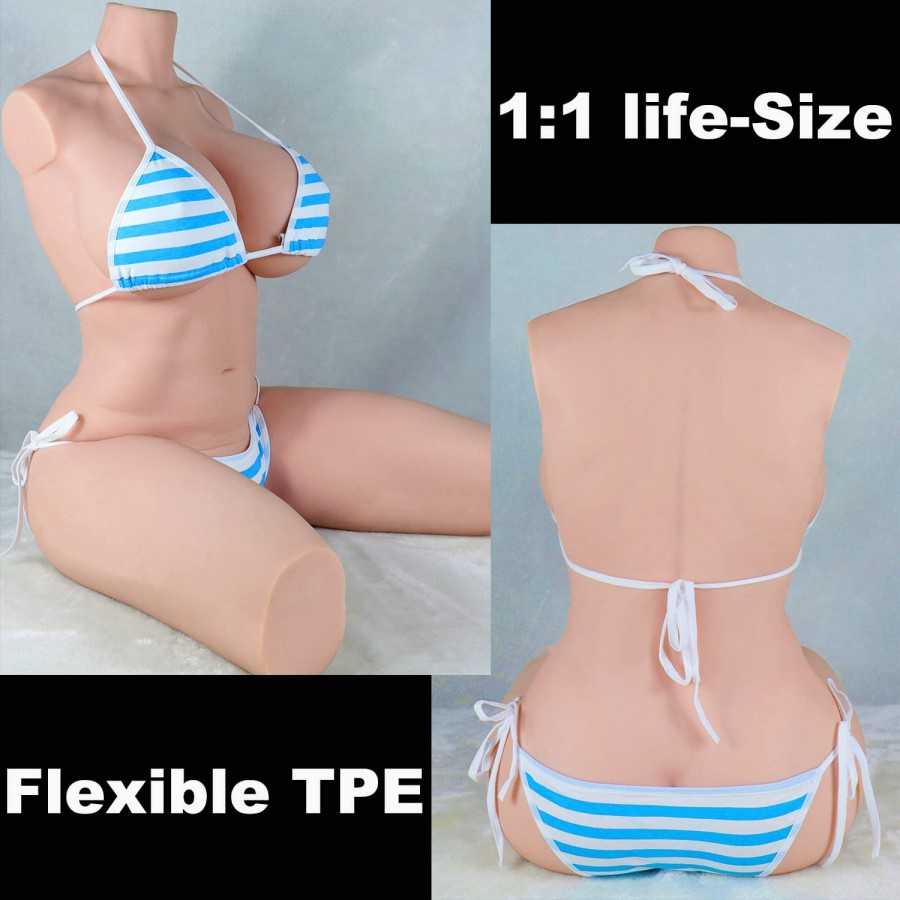 Masturbator Sex Doll of Torso,3D Realistic Butt Anal Doll Vagina, Super Soft Jelly Breast，Real Skin Texture, Anal Sex for Man Bu