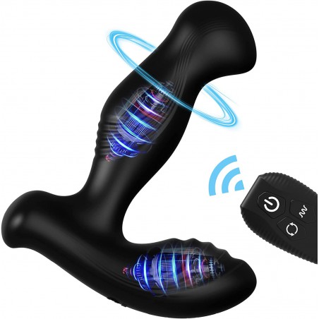 Triple-Stimulation Thrusting Anal Vibrator Prostate Massager - LATUNE, Ultra Quiet Butt Plug with 10 Vibration & 3 Thrusting Mod