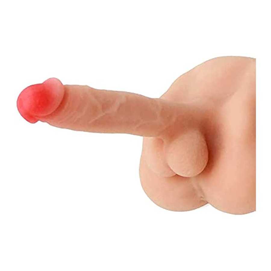 Men Penis Doll, 7 inch Realistic Dildo Flexible G-spot Cock with Flat Base and Tight Anal Hole Unisex Masturbation Toys for Wome