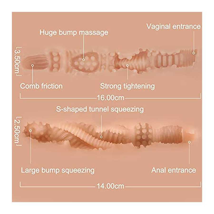 Adult Lifelike Sex Doll Toy - Jaspik Male Masturbator Toy, Extra Curve Female Torso, Big Boobs & Ass, 3D Realistic Tight Vaginal