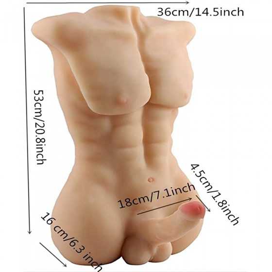 Male Sex Doll Torso Dildo Sex Toy for Women, Huge Penis Love Doll with Tight Anal Sex Realistic Long Dildo Sex Toys for Female M
