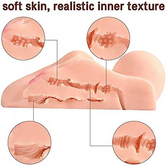 Lifelike Sex Doll Male Masturbator - Jaspik 3-in-1 Female Torso Love Doll with Big Boobs Tight Vaginal Anal, Easy to Carry, Adul