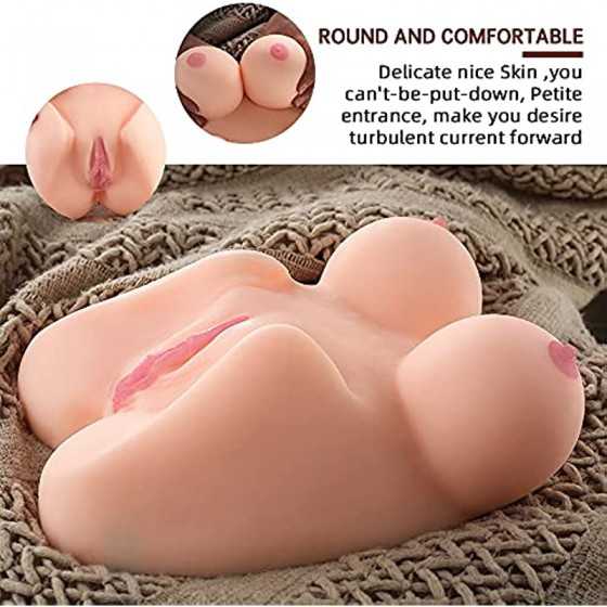 Lifelike Sex Doll Male Masturbator - Jaspik 3-in-1 Female Torso Love Doll with Big Boobs Tight Vaginal Anal, Easy to Carry, Adul