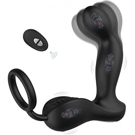 3 in 1 Prostate Massager with 10 Vibrating Modes & 7 Wagging Patterns for Men Prostate Stimulation, Remote Control Anal Vibrator