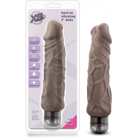 6k X5 Plus - Hard On 9 Inch Soft Realistic Vibrating Dildo - IPX7 Subersible Waterproof - Adjustable Multi Speed Stimulating 