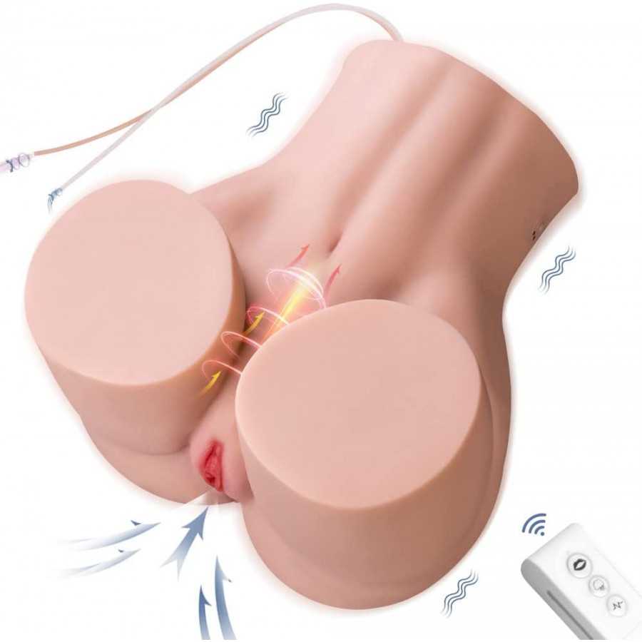 Sucking Vibrating Sex Doll Ass Male Masturbator, Jaspik 26.08lb Life-Size Female Torso Sex Doll with Vaginal and Anal, Auto-Clea