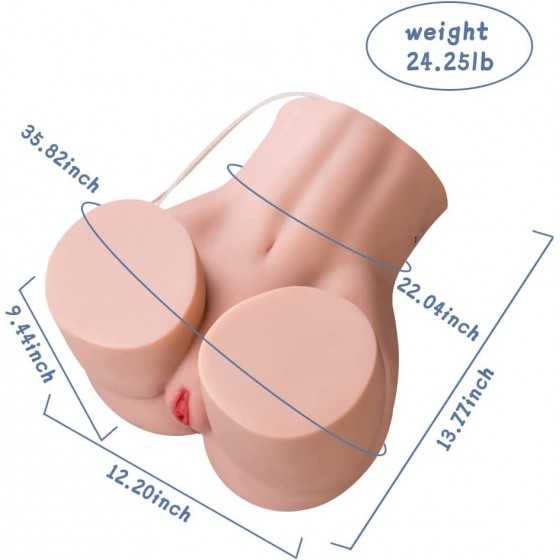 Sucking Vibrating Sex Doll Ass Male Masturbator, Jaspik 26.08lb Life-Size Female Torso Sex Doll with Vaginal and Anal, Auto-Clea