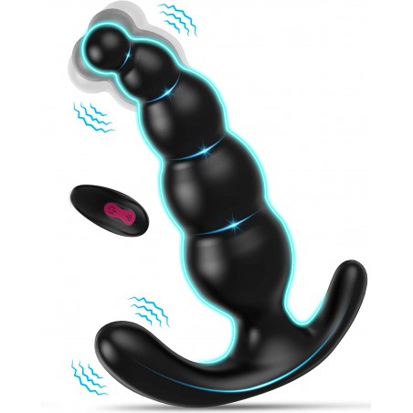 Remote Control Beaded Prostate Massagers，BOMBEX Edgar, Discreet Wearable Anal Vibrator with 9 Vibrating Modes, Dual Pleasure Poi