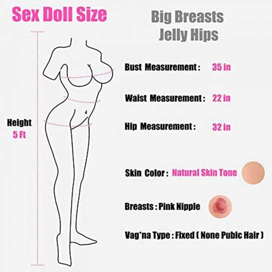 5Ft Silicone Sex Doll Adult Sex Dolls for Men Lifelike Sex Doll Life Size Plump Sex Doll Women's Torso Full Size Sex Doll Big Je