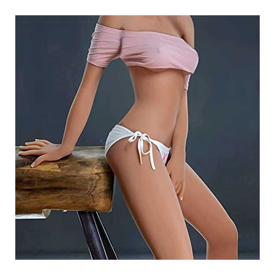 Soft TPE Silicone Sex Dolls Lifelike Sex Dolls Realistic Adult Women Torso Tan Skin Love Doll Life Size for Men Built in Metal S
