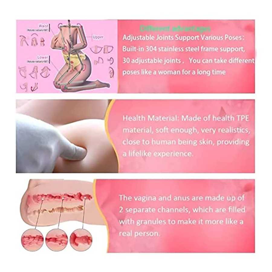 5Ft TPE Sex Doll 58lb Sex Dolls Silicone Doll with Feet Standing Full Body Life Size for Men Sexy Dollformen Built-in Metal Skel