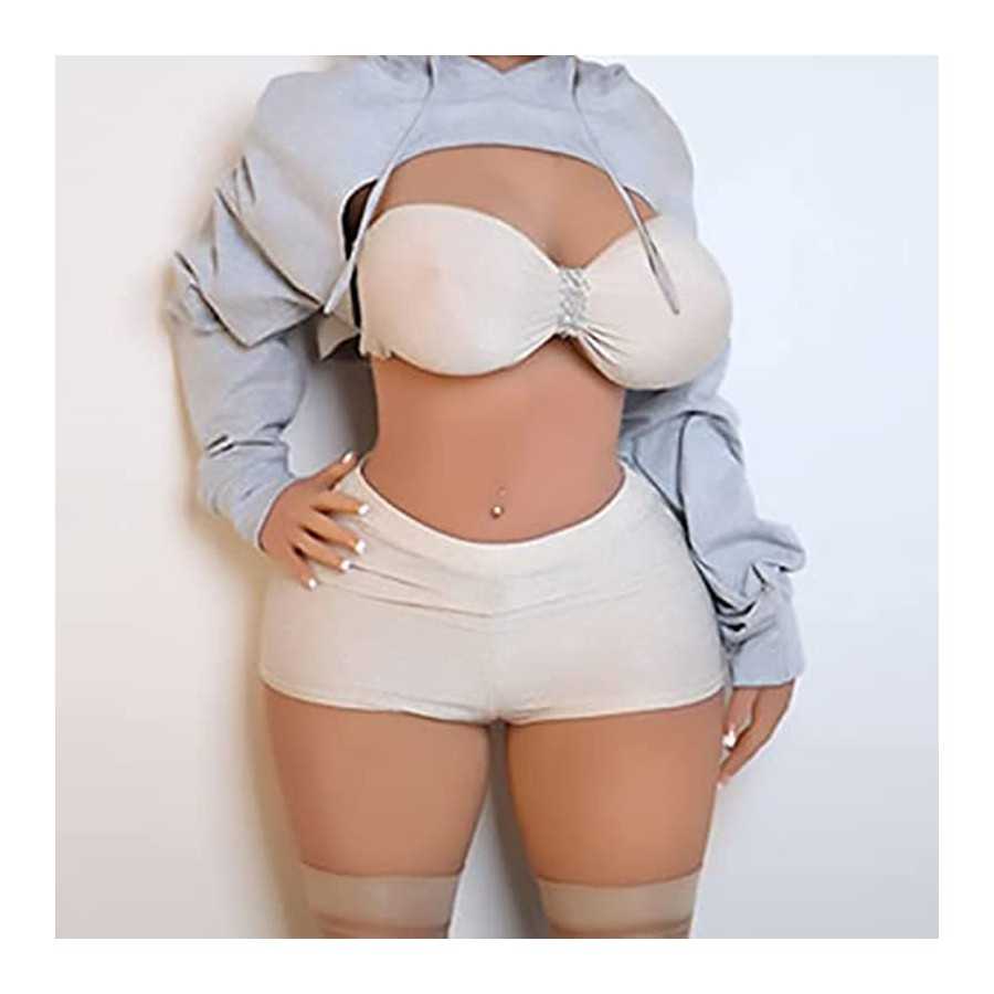 5.5Ft Super Boobs Sex Doll, Adults Life Size Sex Dolls, Soft Silicone Butt Female Doll, Realistic Women's Torso Love Doll, Tan S
