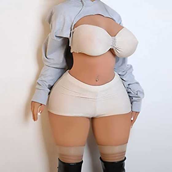 5.5Ft Super Boobs Sex Doll, Adults Life Size Sex Dolls, Soft Silicone Butt Female Doll, Realistic Women's Torso Love Doll, Tan S