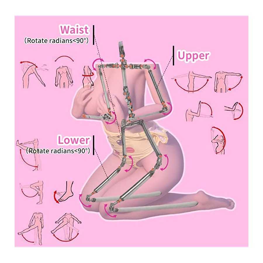 Sex Doll for Men Life Size Female Torso Sex Dolls with Jelly Boobs, Full Body Realistic TPE Love Doll, Sexy Wheat Color Sexdoll,
