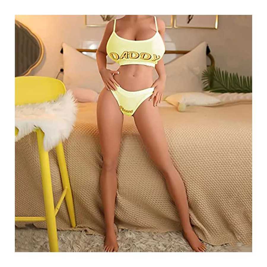 57.32Lb Big Jelly Boobs Adult Female Torso Sex Doll Wheat Skin Tone Male Full-Size Softness TPE Silicone Male Masturbation Sex T