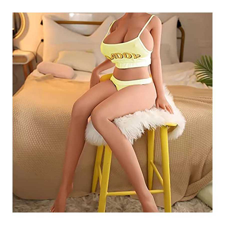57.32Lb Big Jelly Boobs Adult Female Torso Sex Doll Wheat Skin Tone Male Full-Size Softness TPE Silicone Male Masturbation Sex T