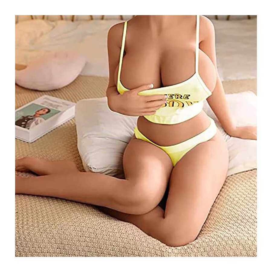 57.32Lb Big Jelly Boobs Adult Female Torso Sex Doll Wheat Skin Tone Male Full-Size Softness TPE Silicone Male Masturbation Sex T