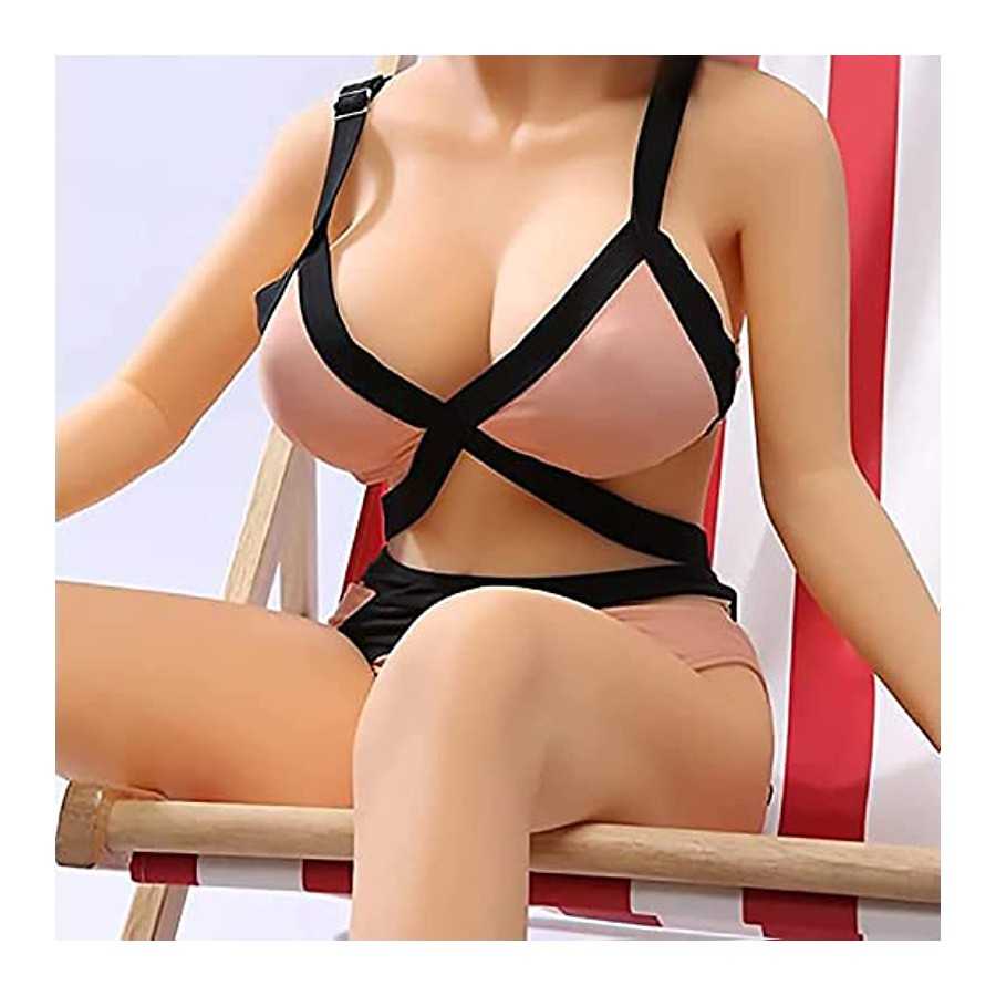 Full Life-Sized Sex Doll Male Masturbator Female Torso Body Doll,3 in 1 Jelly Big Breasts Tight Vaginal & Anal,3D Love Doll Adul