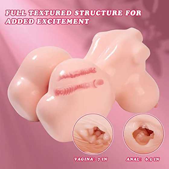 Zonbik 9.4lb Lifelike Fat Adult Sex Doll Male Masturbator, 3 in 1 Female Love Doll 3D Realistic Torso Sex Dolls with Pussy Ass B