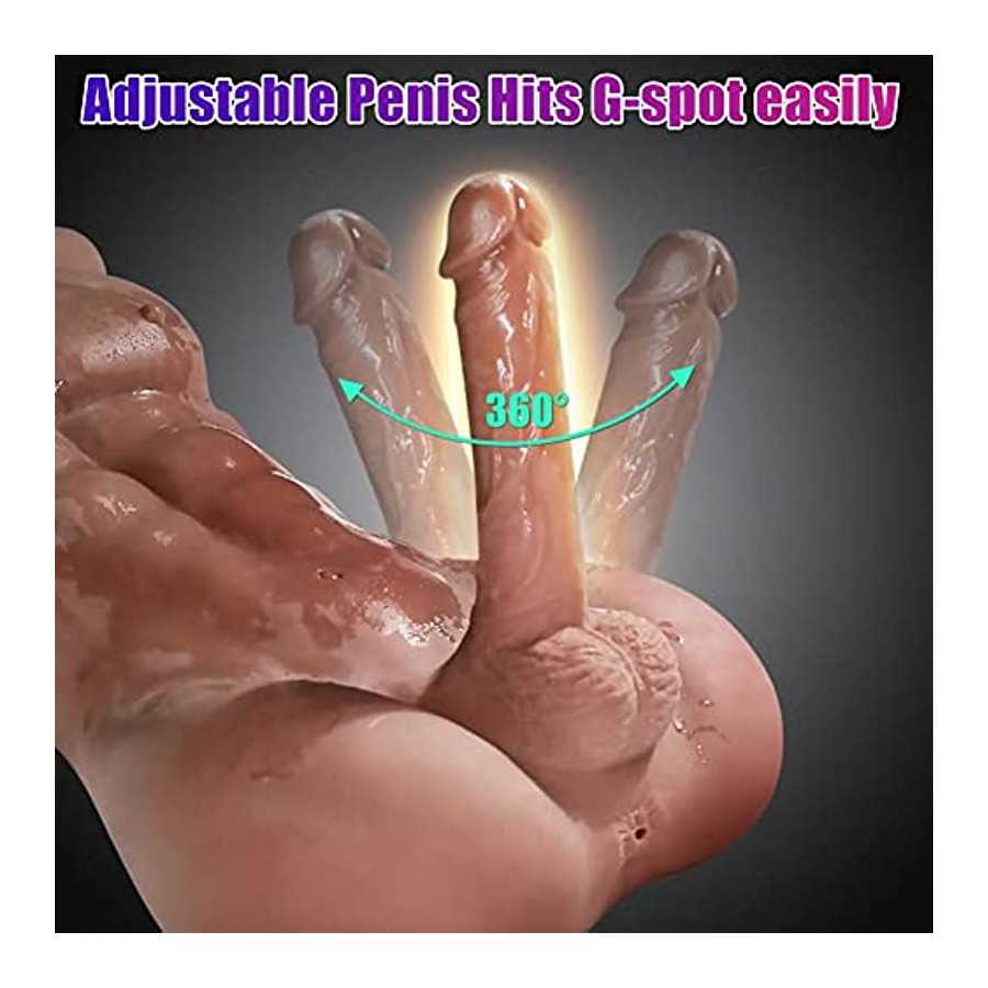 FST Male Exterior Shape Sex Doll with 7 Inch Erection Penis and 3D Realistic Muscle Design Love Doll for Women with Insertable A