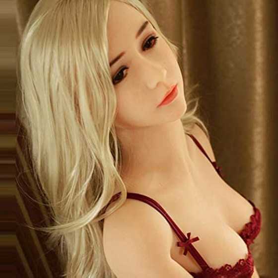 Silicone Sex Doll Head with Asian Women's Face, White Skin Adult Toy Lifelike Male Toys Skeleton Beauty Women for Man Adult Love