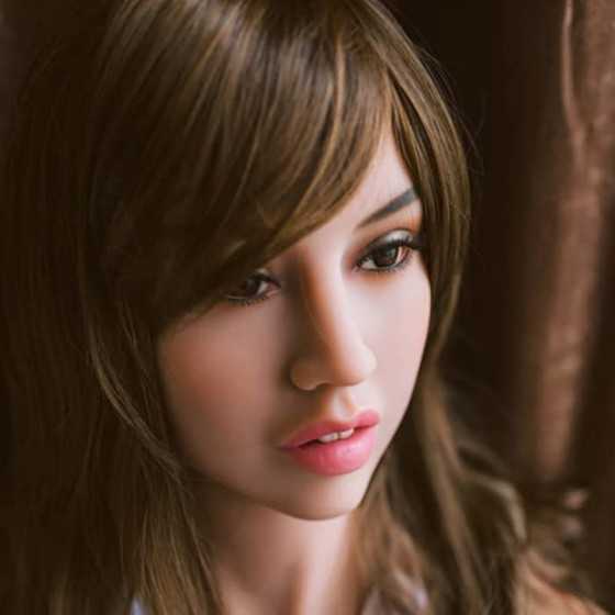 Realistic TPE Sex Doll Head for Full Body Love Doll Tan Skin Love Dolls Torso with Deep Oral Built-in Skeleton Adult Real Sex To