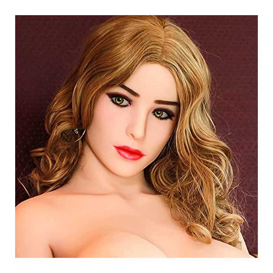 A Doll Head Male Masturbator TPE Pocket Pussy Male Sex Doll Silicone Love Sex Toy for Men Masturbation White Skin (Only Head)