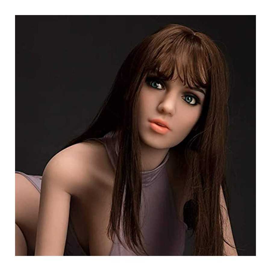 Sex Doll Head with Realistic Mouth with 3D Realistic Textured for Oral Sex,Wheat Skin,7lb Lifelike Male Masturbators Adult Sex T