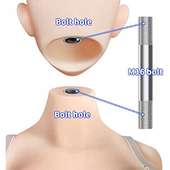HANIDOLL H2847 Female TPE Silicone Head Figure Sculpt,Beuty Charming Girl Doll Head,M16 Stud Fixed Connection