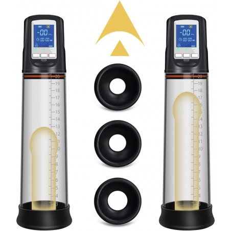 Male Sex Toy for Men Penis Pump Penis Enlarger - 5 Suction Mode Automatic High-Vacuum Penis Pumps with 3 Size Rings, Dick Pump, Rechargeable Cock Pump with Air Pressure Device for Stronger Erections