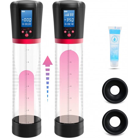 Electric Penis Vacuum Pump with 4 Suction Intensities, Adorime Rechargeable Automatic High-Vacuum Penis Enlargement Extend Pump, Penis Enlarge Air Pressure Device