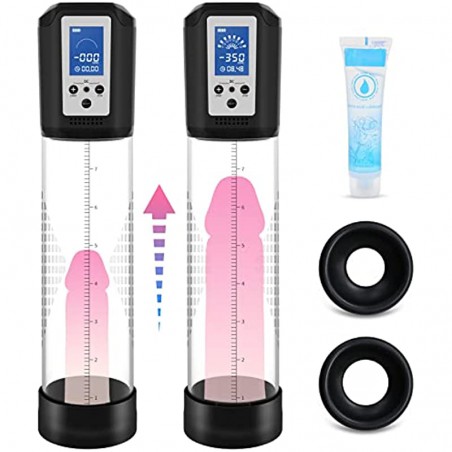 Electric Penis Pump for Men with 8 Suction Intensities, Adorime Rechargeable Automatic Vacuum Penis Enlargement Extend Pump, Mens Penis Enlarger Air Pressure Device