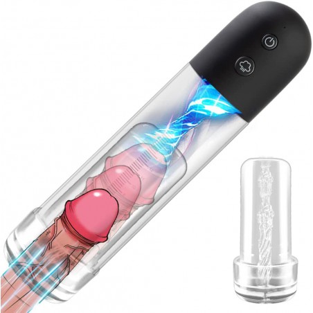 Electric Penis Pump with 6 Suction Intensities, Big Size Penis Vacuum Pump for Man Penis Enlargement and Erection Prolong, Automatic Penis Pump for Penis Trainer Sex Toy for Men