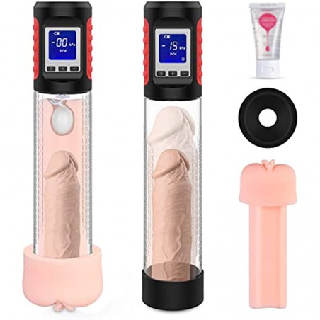UTIMI Penis Pump Vacuum with Sleeve - Rechargeable Automatic Training Detachable with 9 Vibration Modes for Male | Masturbator | Dysfunction Enlargement | Sex Toy