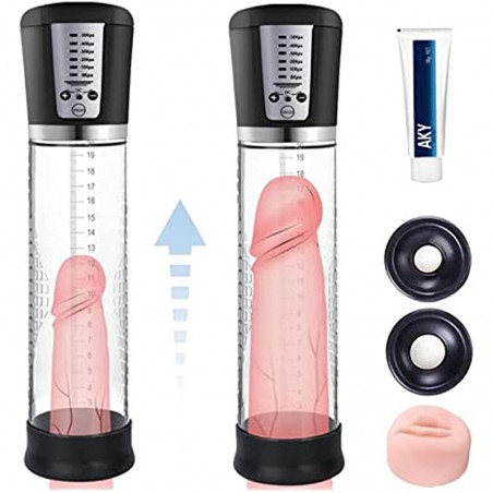 Vacuum Pump with 6 Suction Intensities, Rechargeable Automatic High-Vacuum Penis Masturbator Enlargement Extend, Electric Penis Enlarge Air Pressure Device for Stronger Bigger Erections, Black