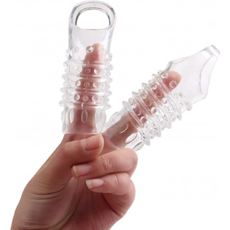 Sleeves Girth for Men Extender Enlarger Extension Cook Enhancer Ball Stretch Sleeve Girth Best Gift-L1 (Transparent-2PCS)