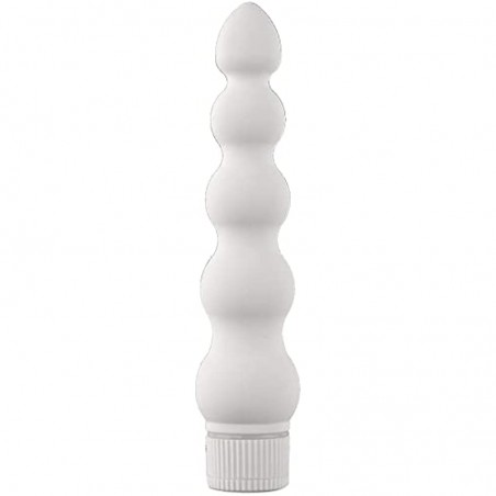 Doc Johnson White Nights - 7 inch Ribbed Multi-Speed Vibrator - ABS Plastic with Smooth Velvet Touch Finish - Great for Internal