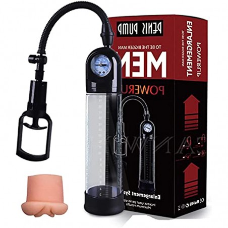 GMGJQR Pressure Display Male Massage Penis Enlargement Pumps Cock Extender Device Vacuum Dick Pump Sex Toys for Men Penis Pump Dick Enlargement Penis Extender Male Masturbator