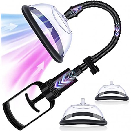 Bloom Manual Pussy Pump - LATUNE Bella, Stimulating Vagina Pump with 2 Powerful Sucking Cups for Arousal & Sexy Look, Easy Control Clit Sucker Adult Sex Toys for Women, Couple