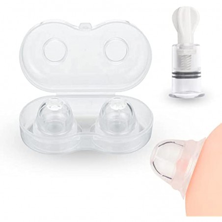 Vacuum Suction Massage Cups-Nipple Corrector Stronger Suction for Flat and Inverted Nipples