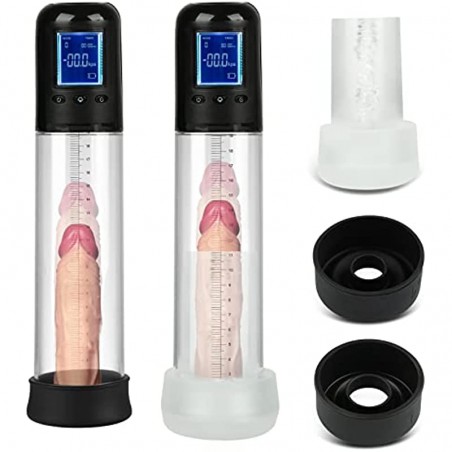 Electric Penis Vacuum Pump, Eupher Penis Enlargement Pump with 6 Suction, Penis Massager with Pocket Pussy Sleeve for Male Masturbation,Penis Enlarge Air Pressure Device for Bigger, Stronger Erection