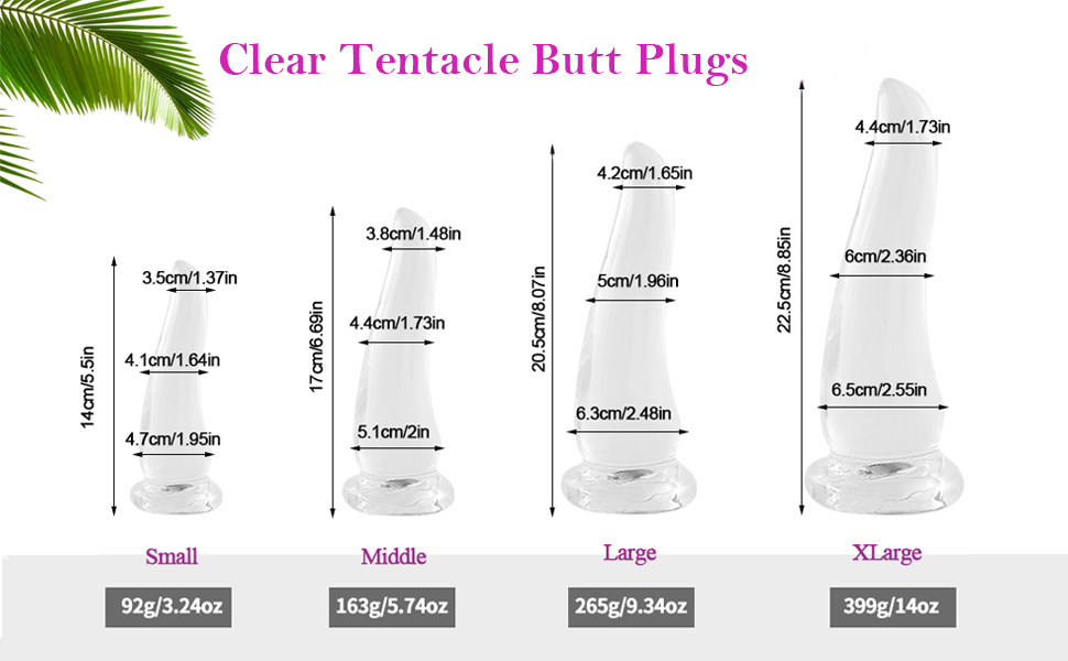 Clear tentacle butt plugs