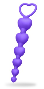 Silicone 6 Heart Ball Anal Chain Link
